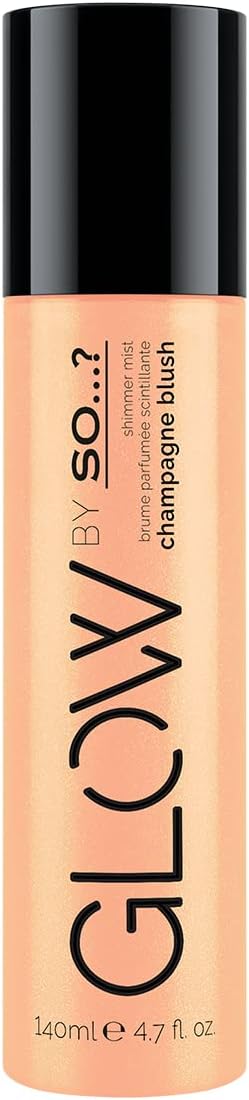 Glow By So…? Womens Champagne Blush Perfume Mist, Illuminating Fragrance Shimmer Body Mist for Women 140ml