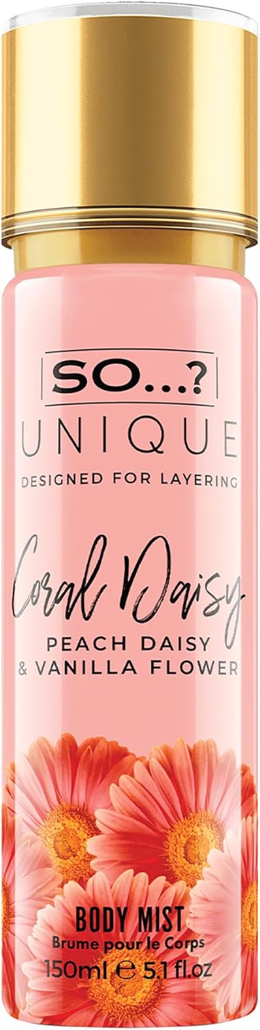So…? Unique Womens Coral Daisy Body Mist Fragrance Spray 150ml
