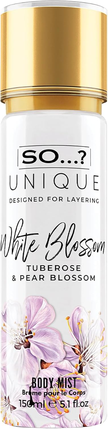 So…? Unique Womens White Blossom Body Mist Fragrance Spray 150ml
