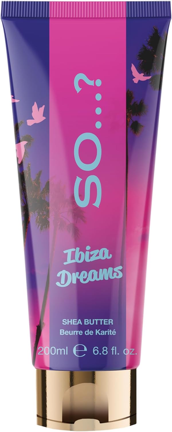 So…? Escapes Woman's Ibiza Dream Fruity and Floral Hydrating Shea Butter 200ml with Sweet Red Apple, Raspberry and Violet Fragrance, Crultey Free